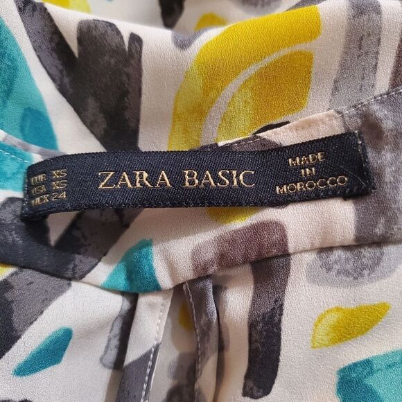 Zara Basic White, Gray, Teal, & Yellow Tank Top (XS) - Picture 5 of 5